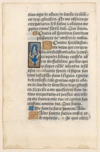 Leaf with handwriting, possibly from a Book of Hours