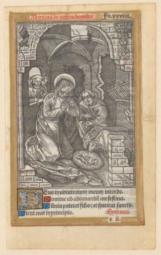Leaf from a Book of Hours with the Nativity of Christ