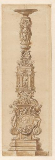 Drawing of a silver candelabrum