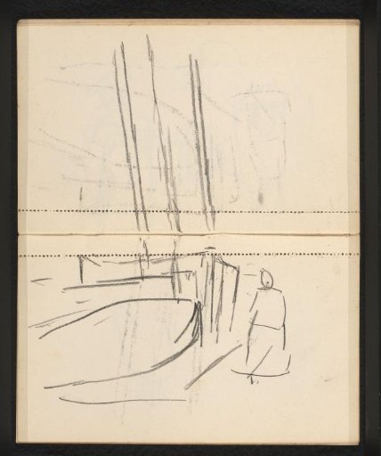 Figure on a quay by a fishing boat