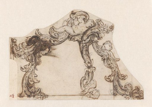 Design for a reliquary shrine or cartagloria (left half)