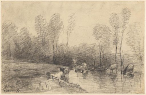 Landscape with cows near Valkenburg