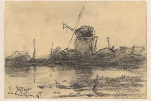 Landscape with mill at Zaanstad