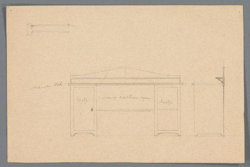 Design for a desk or low cabinet