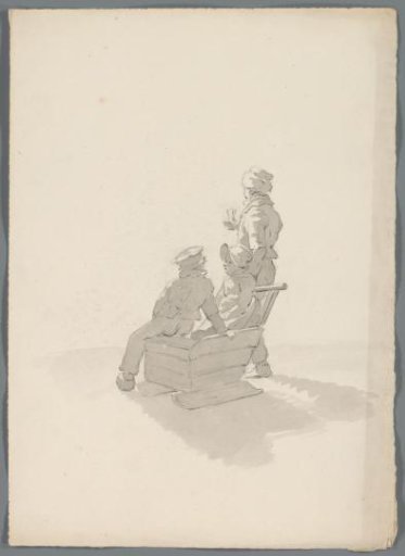 Study of three persons, seen from behind