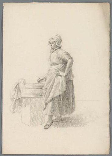 Woman leaning on a tub