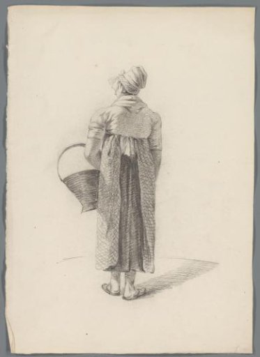 Woman with a basket, seen from behind