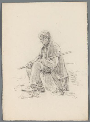 Seated Man with a Stick