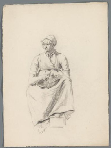 Seated Woman Peeling Something