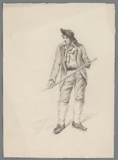 Man Smoking a Pipe with a Staff