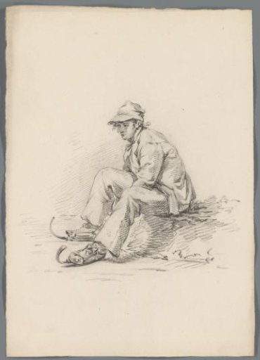 Seated Man with Skates