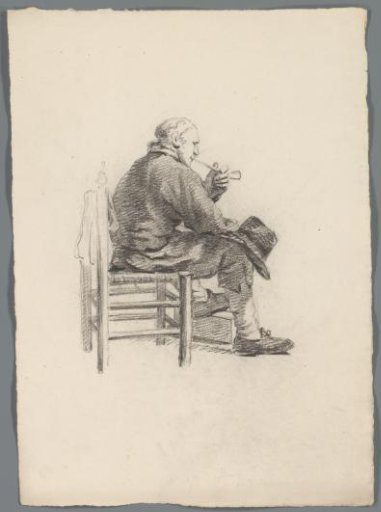 Seated man with a pipe