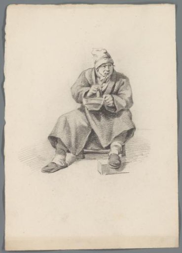 Seated man with a pipe