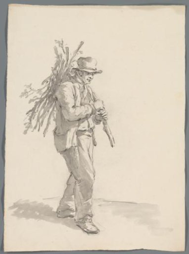 Man with firewood on his back