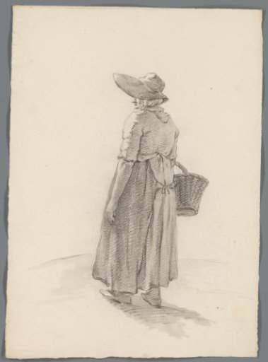 Woman with a basket, seen from behind