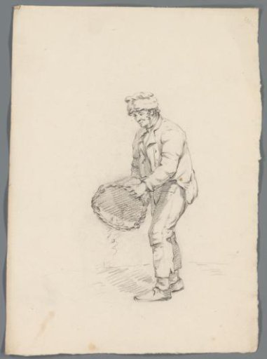 Man emptying a basket