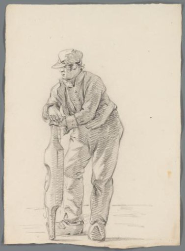 Man leaning on a yoke