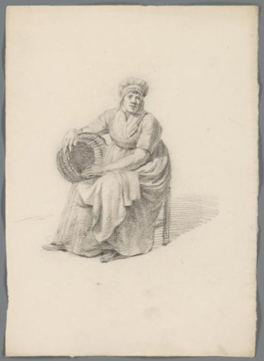 Seated woman with a basket