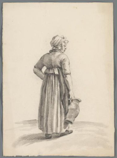 Woman with a jug, seen from behind