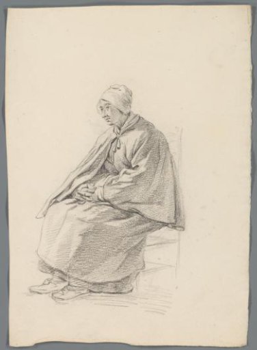 Seated woman with folded hands