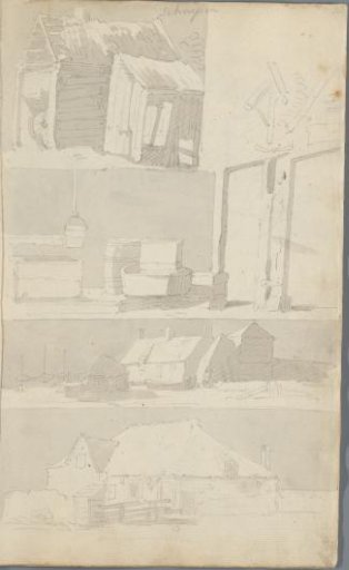 Farmhouses and a well