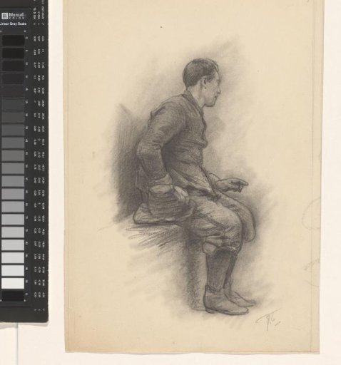 Figure study of a seated man