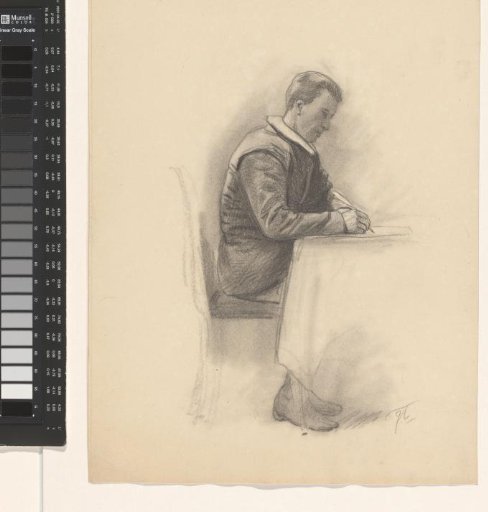 Study of a writing man