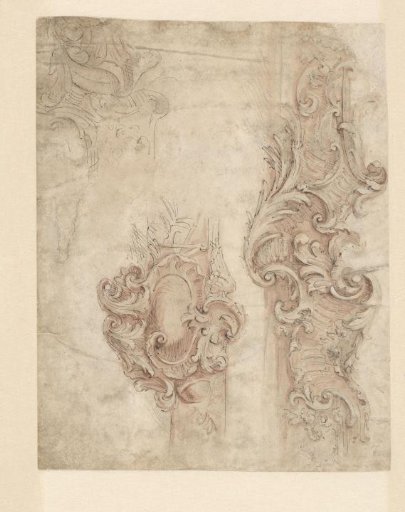 Design for parts of frames, including a compass and a globe