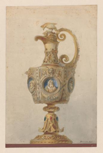 Design for a covered jug with portraits of the Evangelists