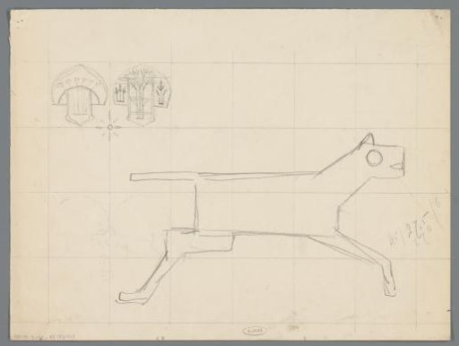 Design for ornaments and a running dog