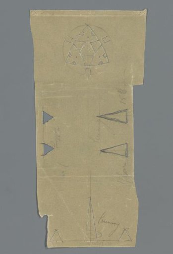 Sketch, possibly a design for a decoration for a piece of furniture