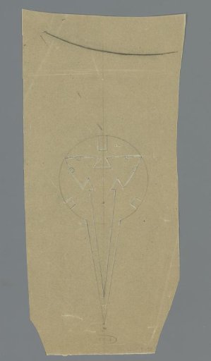 Sketch, possibly a design for a decoration for a piece of furniture