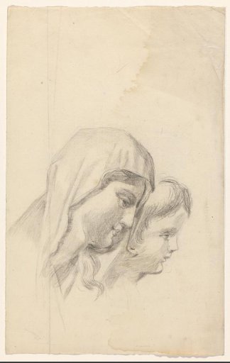 Heads of a woman and a child
