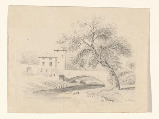 Landscape with a house by a bridge