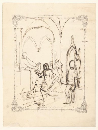 Man and woman kneeling before a priest