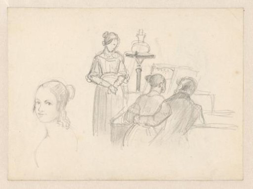 Sketch sheet with a musical couple