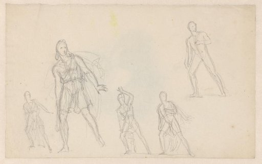 Figure studies of a man leaning on his right leg