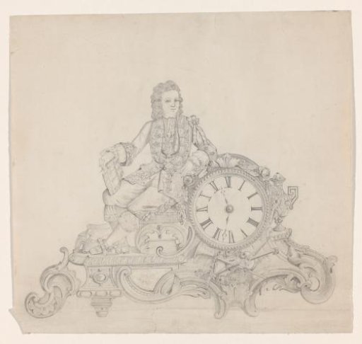 Design for a Pendulum Clock in the Neo-Rococo Style with a Composer