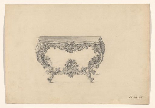 Design for a wall table in neo-Rococo style