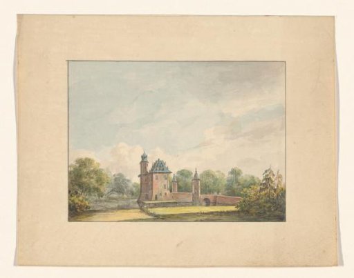 Castle de Voorn, design for the painting of a part of the porcelain dessert service, possibly an ice vase (glacière)