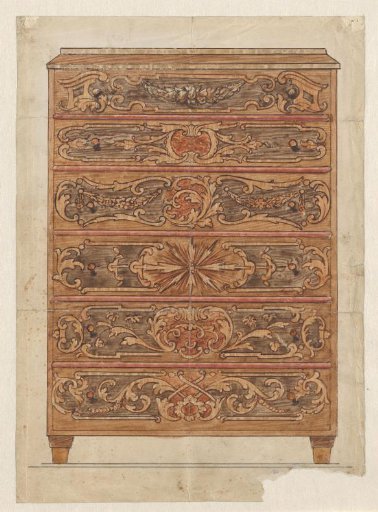 Design for the painting of a chest of drawers