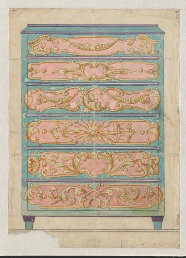 Design for the painting of a chest of drawers