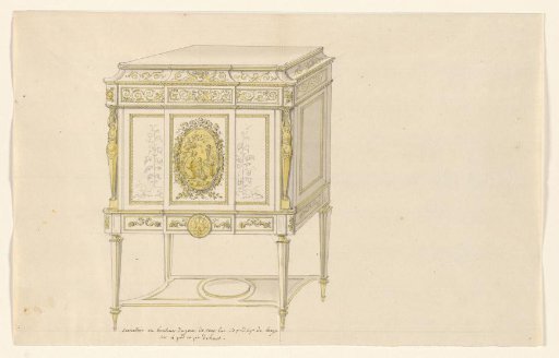 Depiction of a secretaire decorated with Japanese lacquerware