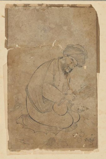 A poet drinking wine, Ispahan