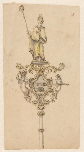 Design for a guild banner of the bakers' guild, with Saint Honoratus of Amiens