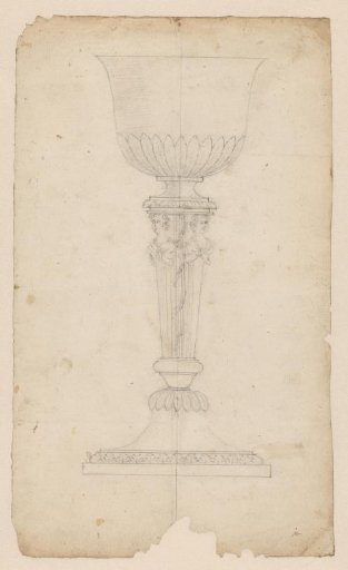 Design for a chalice with herm figures