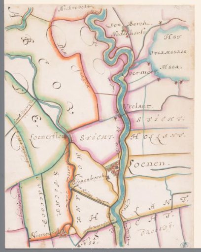 Part of a Map of the Rijnland Water Board, with Loenen and Surroundings
