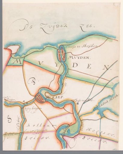 Part of a Map of the Rijnland Water Board, with Weesp and Muiden