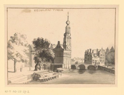 View of the Munttoren in Amsterdam