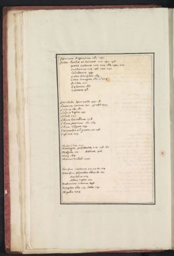 Alphabetical list of the Latin names of the depicted flowers I-N